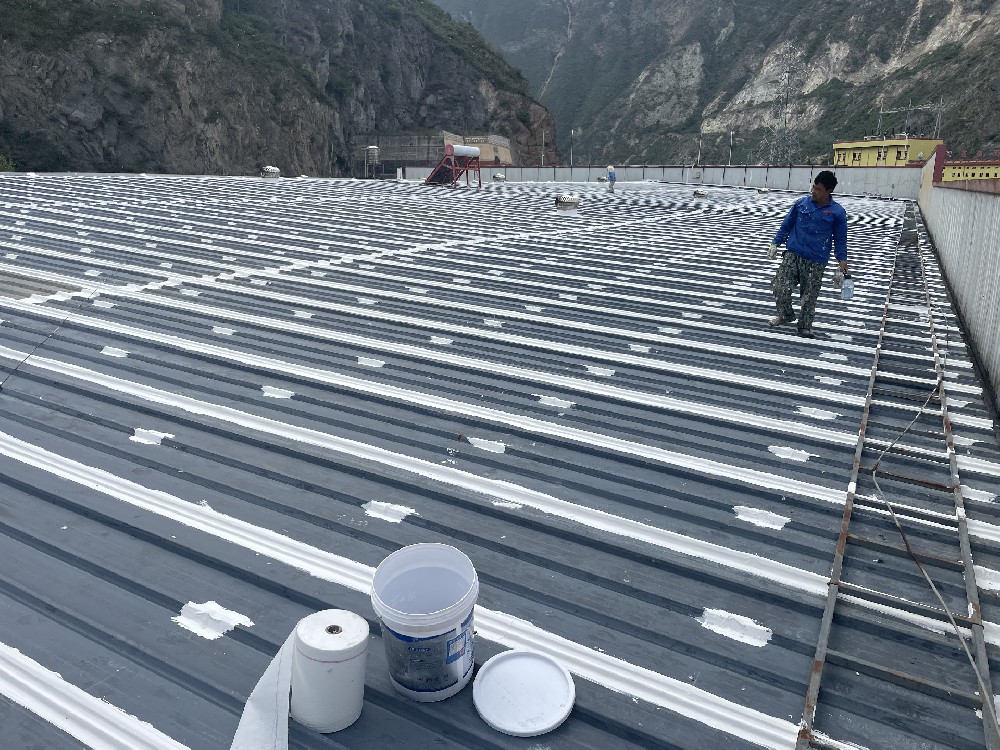 彩鋼屋面漏水怎么辦？采用SYR金屬屋面防水涂料配合專用縫織聚酯布施工處理是一種有效的方式
